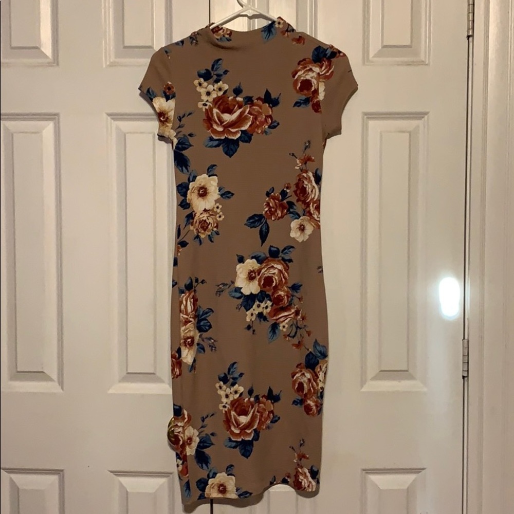 A sexy mauve floral dress